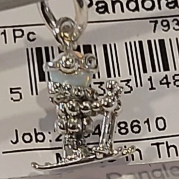 Authentic PANDORA Sterling Silver Skier Dangle Charm 793514C01 - Picture 9 of 11